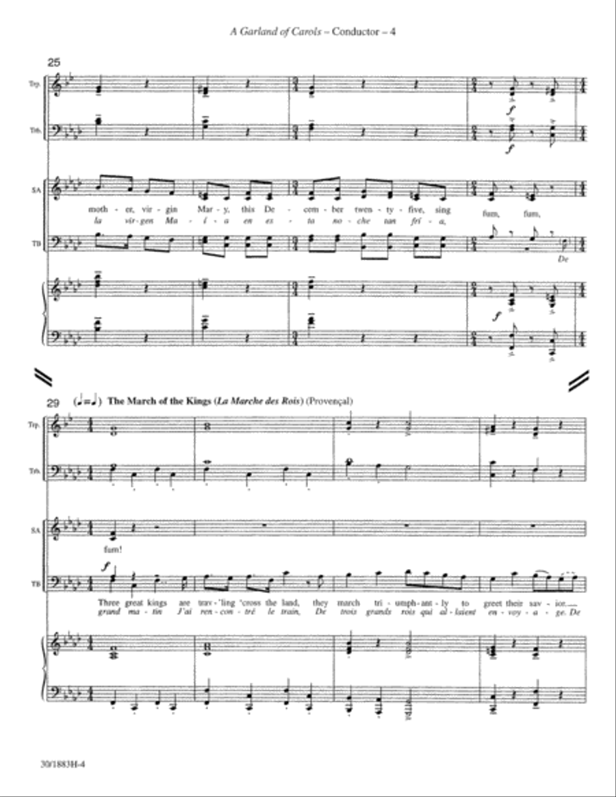 A Garland of Carols - Brass and Handbells Score and Parts 3-Octaves scores gallery preview page 6