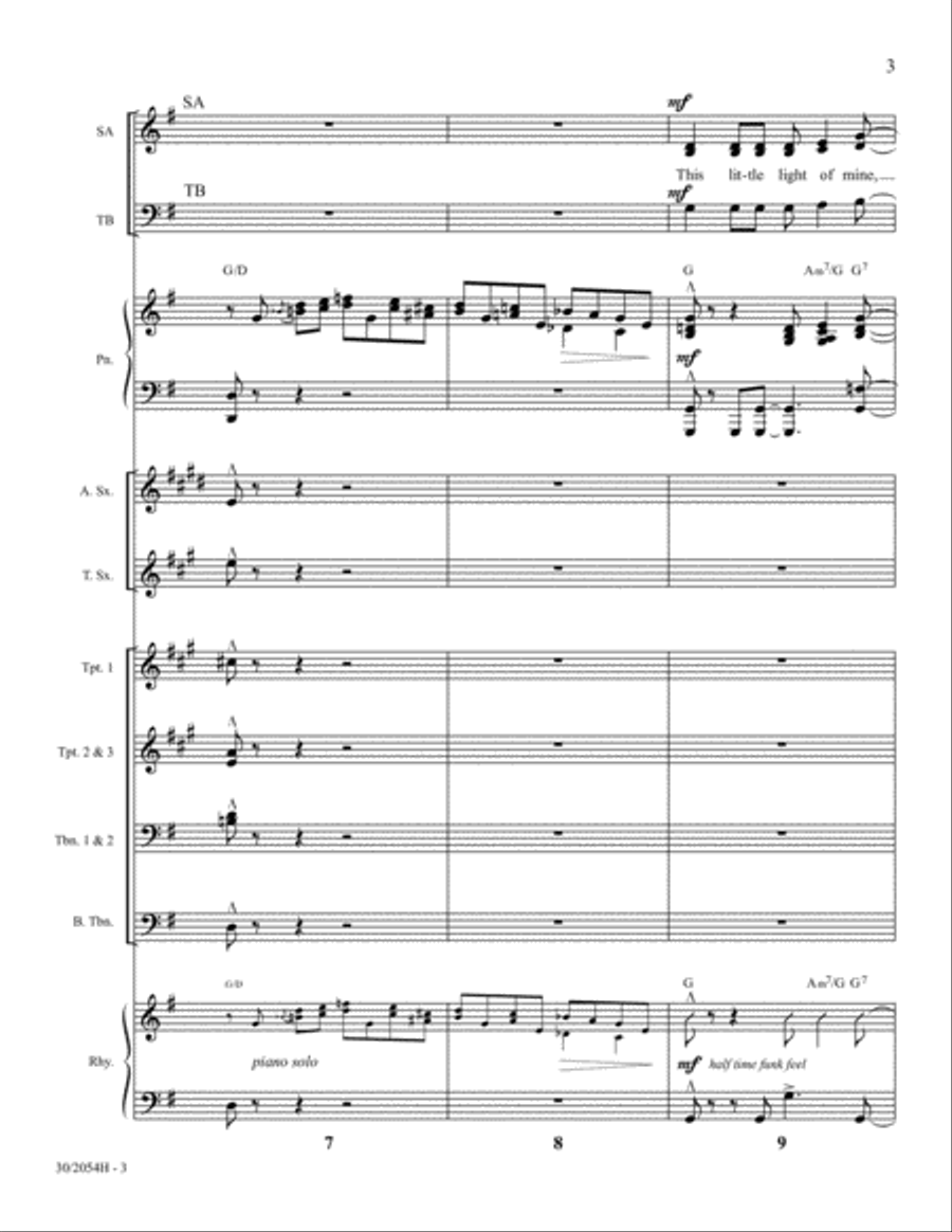 This Little Light of Mine - Instrumental Score and Parts Tenor Saxophone scores gallery preview page 5