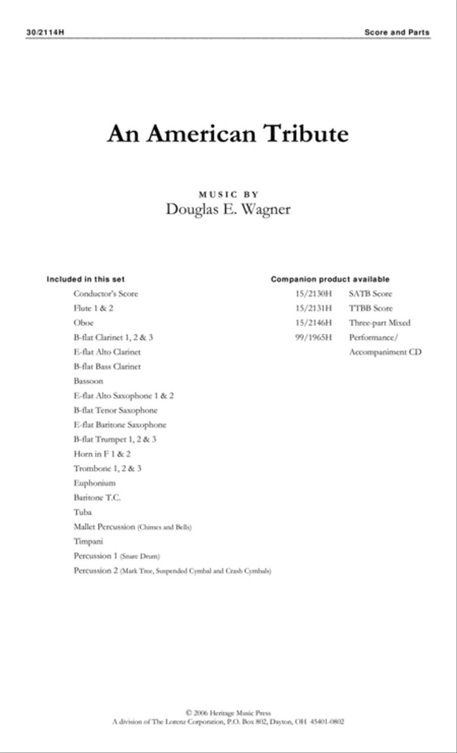 An American Tribute - Concert Band Score and Parts Concert Band scores gallery preview page 1