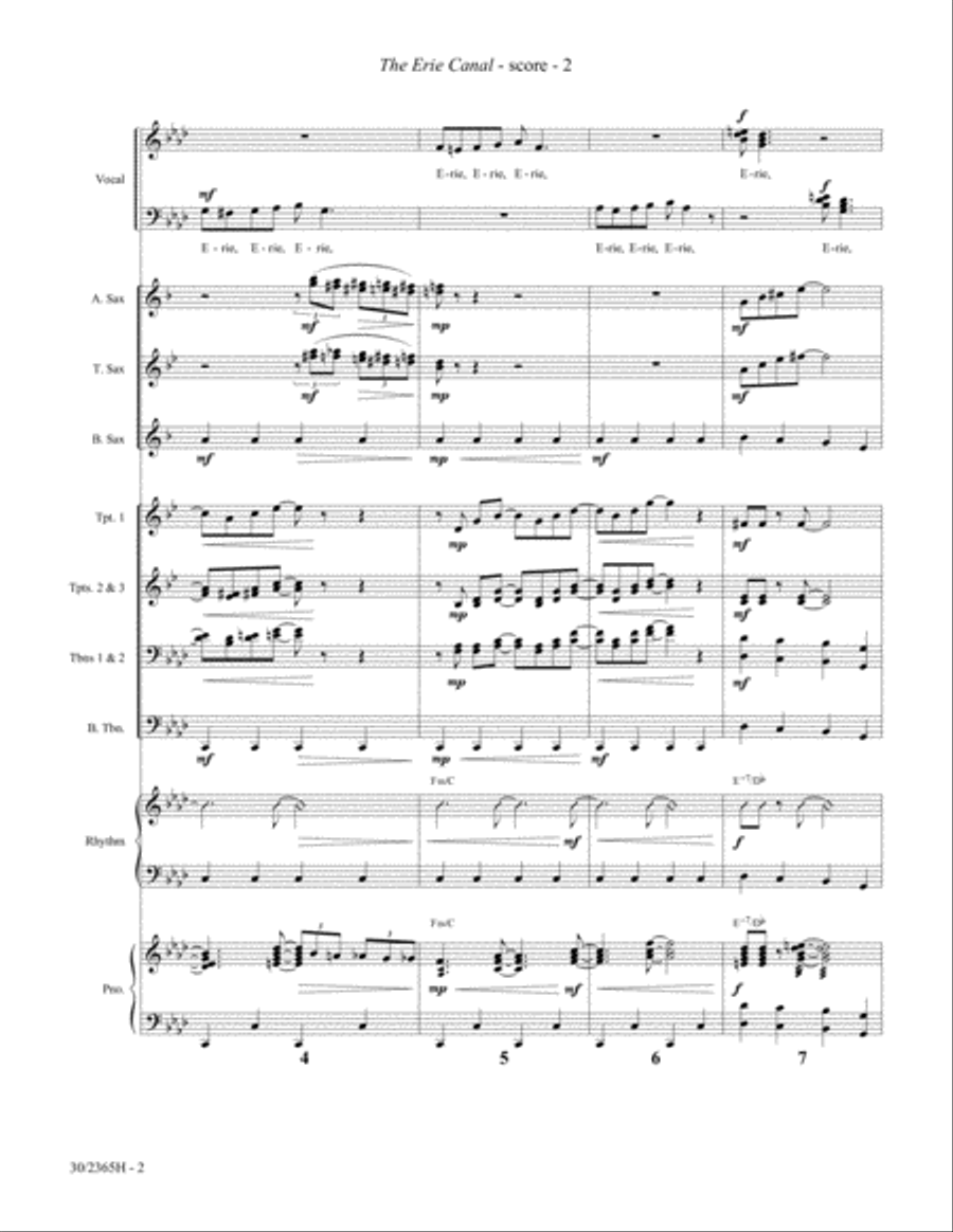 The Erie Canal - Instrumental Ensemble Score and Parts Choir scores gallery preview page 4