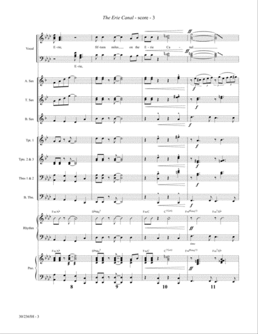 The Erie Canal - Instrumental Ensemble Score and Parts Choir scores gallery preview page 5