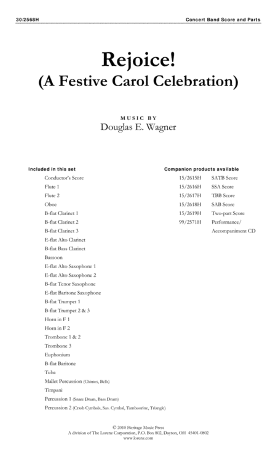 Rejoice! - Concert Band Score/Parts Choir scores gallery preview page 1