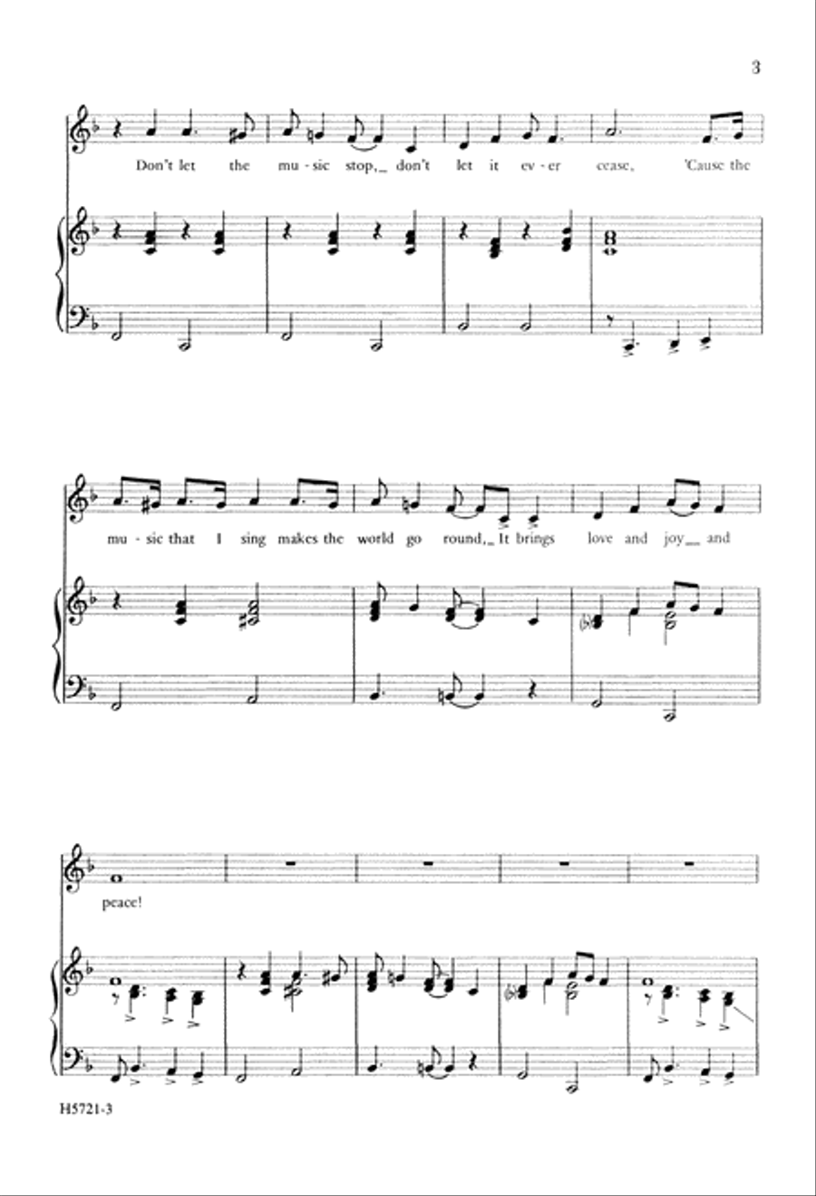 Don't Let the Music Stop (Digital Download) 2-Part scores gallery preview page 3