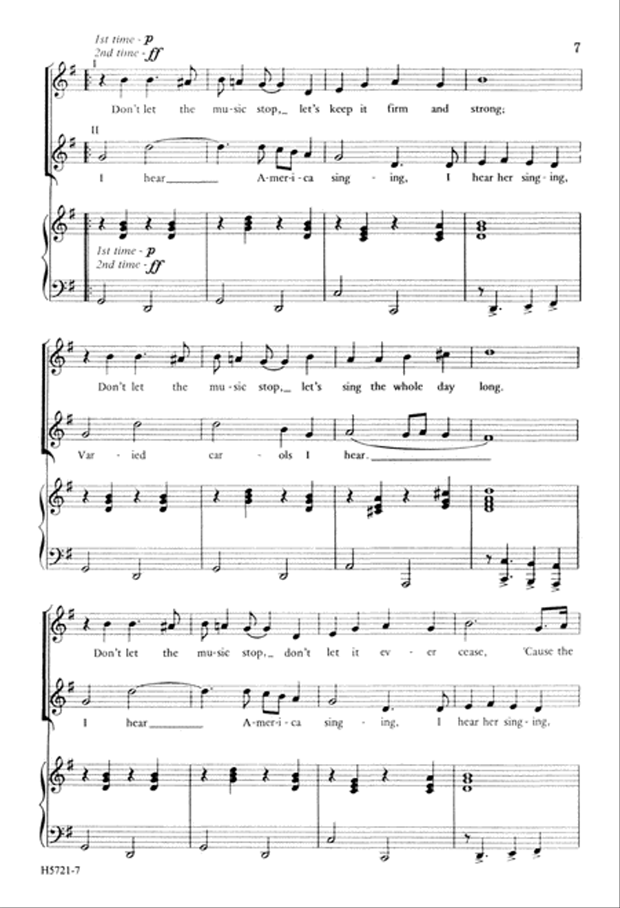 Don't Let the Music Stop (Digital Download) 2-Part scores gallery preview page 7