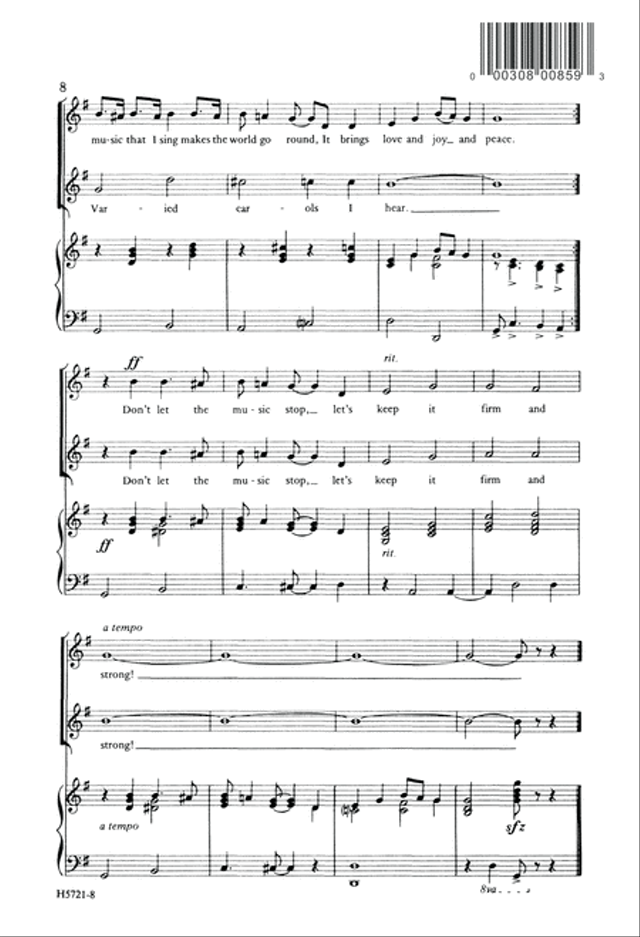 Don't Let the Music Stop (Digital Download) 2-Part scores gallery preview page 8