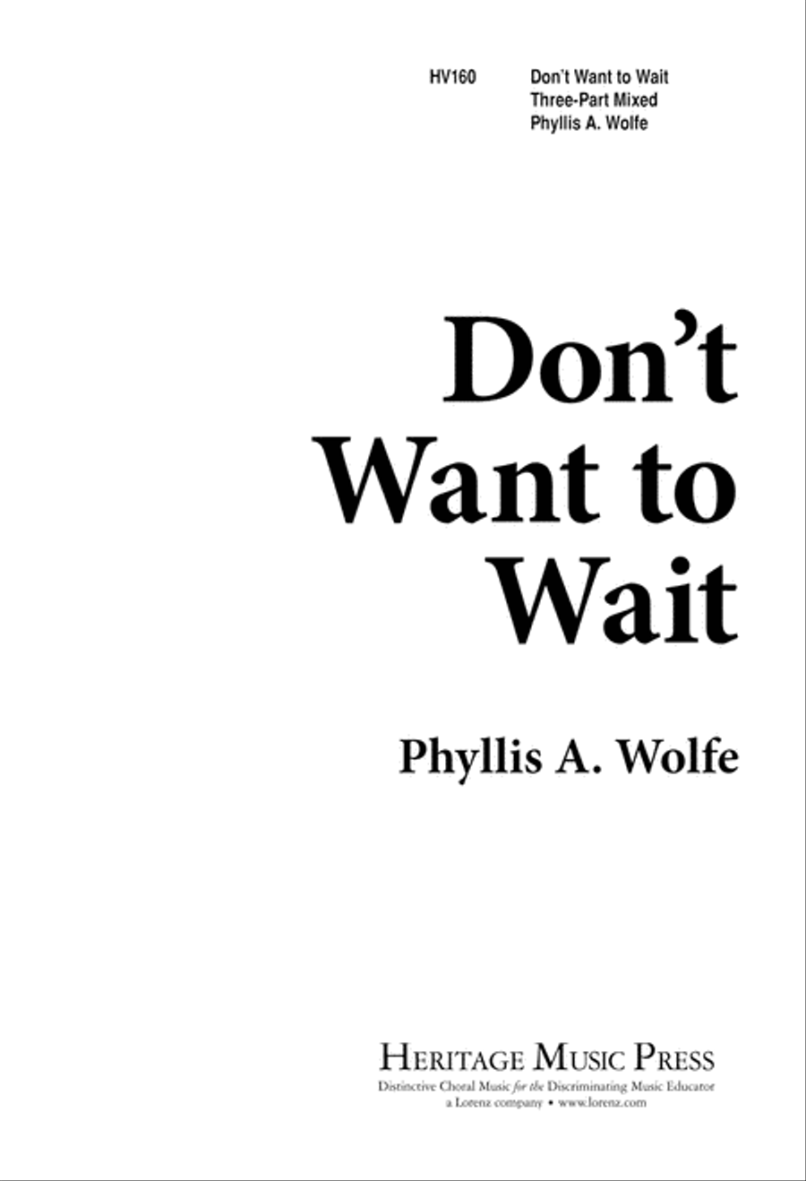 Don't Want to Wait (Digital Download) 3-Part scores gallery preview page 1