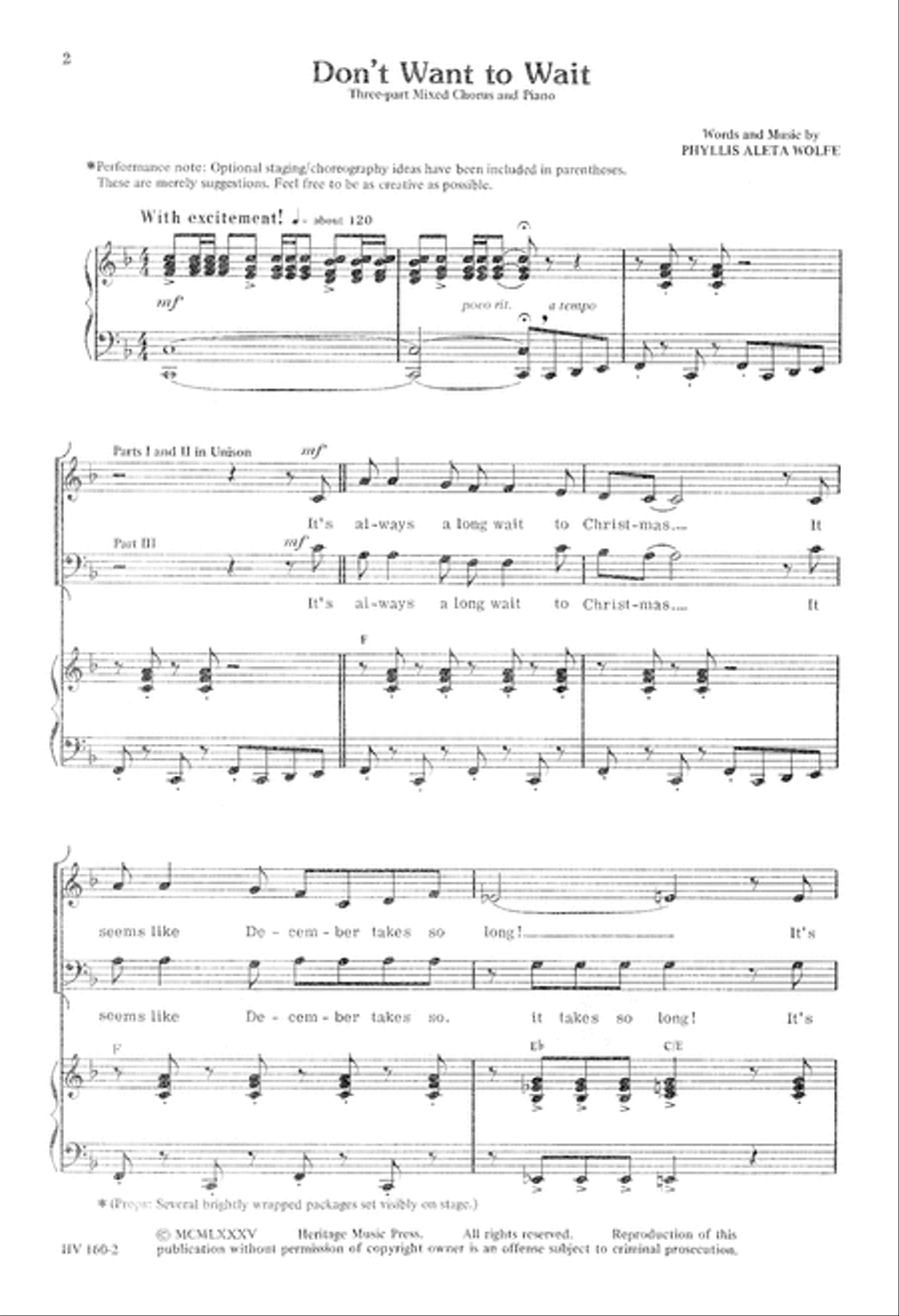 Don't Want to Wait (Digital Download) 3-Part scores gallery preview page 2