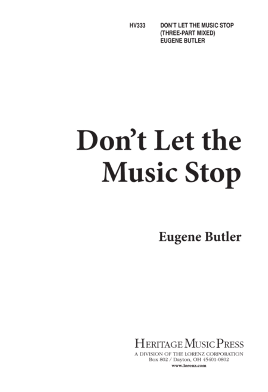 Don't Let the Music Stop (Digital Download) 3-Part scores gallery preview page 1