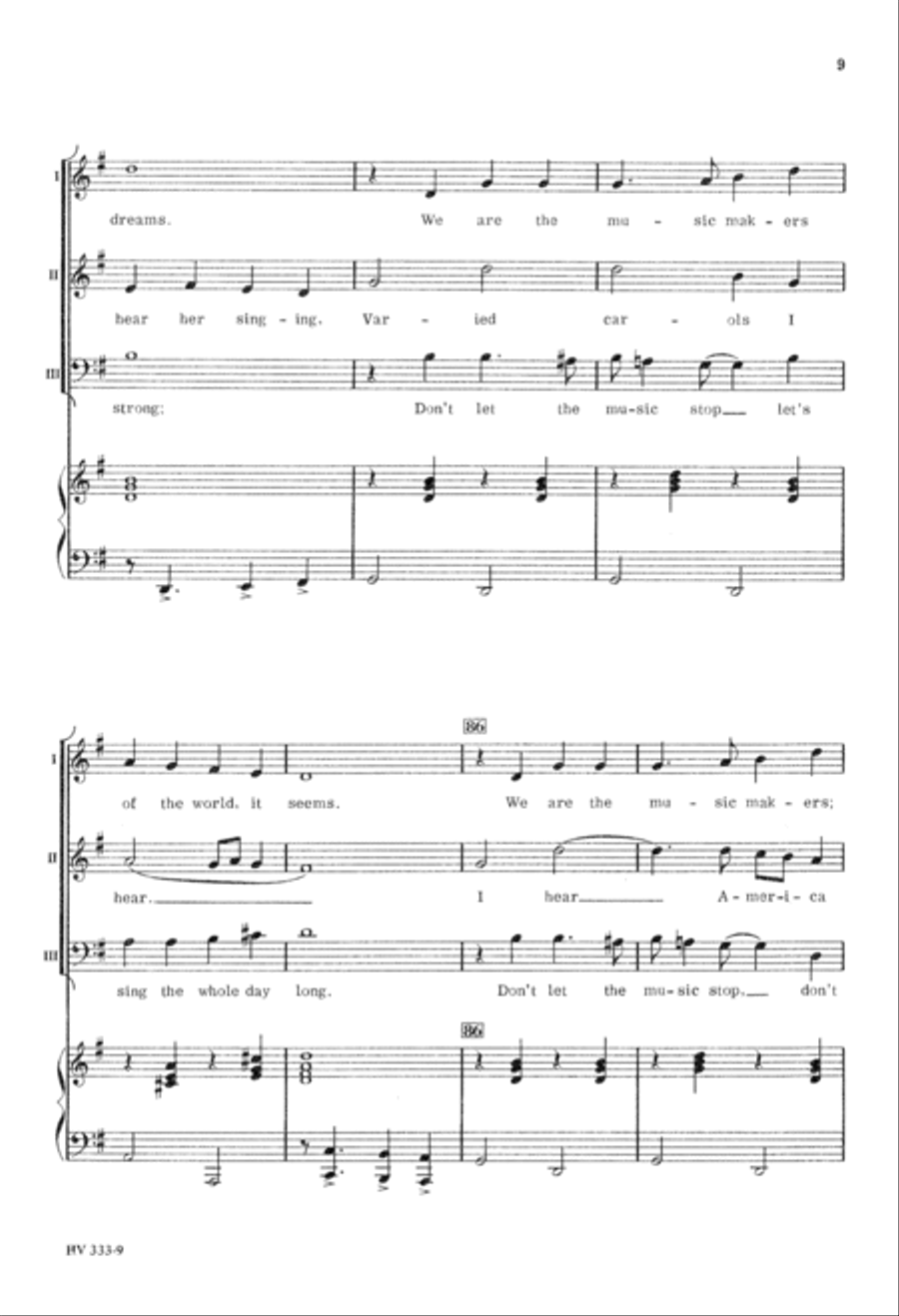 Don't Let the Music Stop (Digital Download) 3-Part scores gallery preview page 9