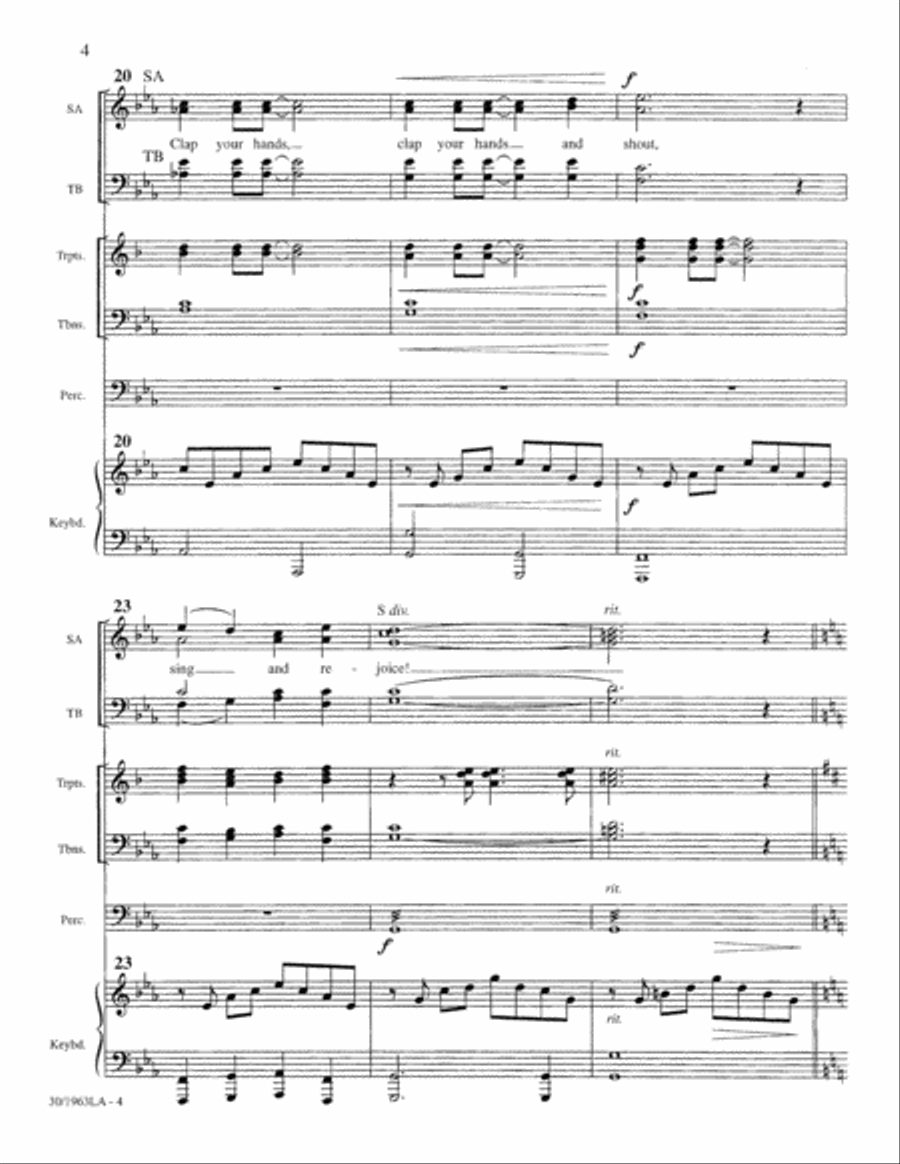 Clap Your Hands! - Brass and Timpani Score and Parts Trombone scores gallery preview page 4