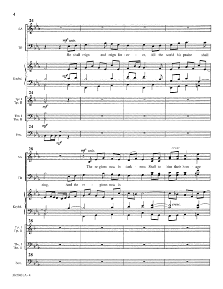 He Shall Reign - Brass and Percussion Score and Parts Trombone scores gallery preview page 6