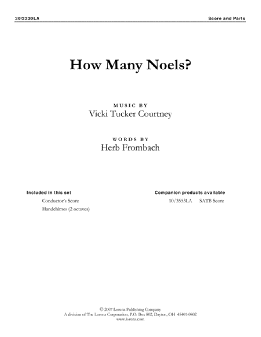 How Many Noels? - Score and Reproducible Handchime Part 2-Octaves scores gallery preview page 1