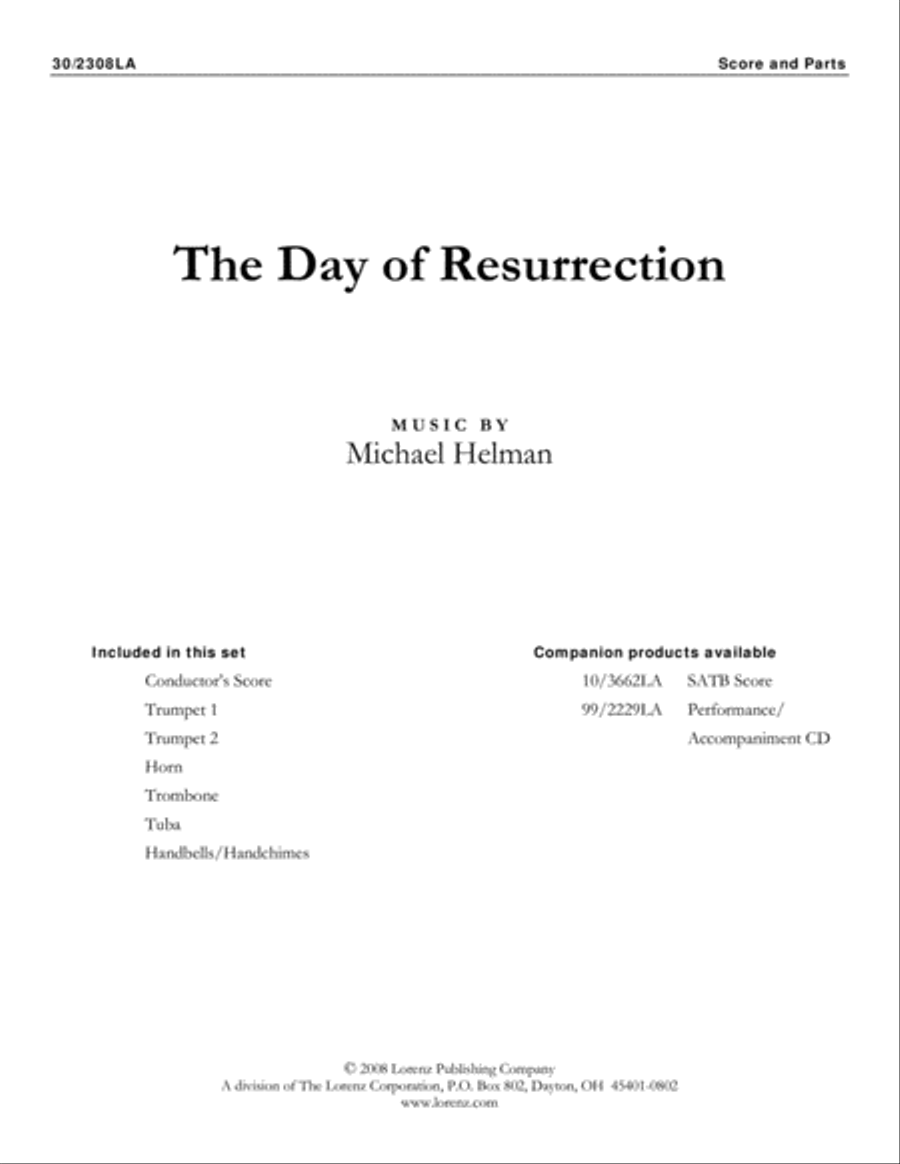 The Day of Resurrection - Instrumental Parts 5-Octaves scores gallery preview page 1