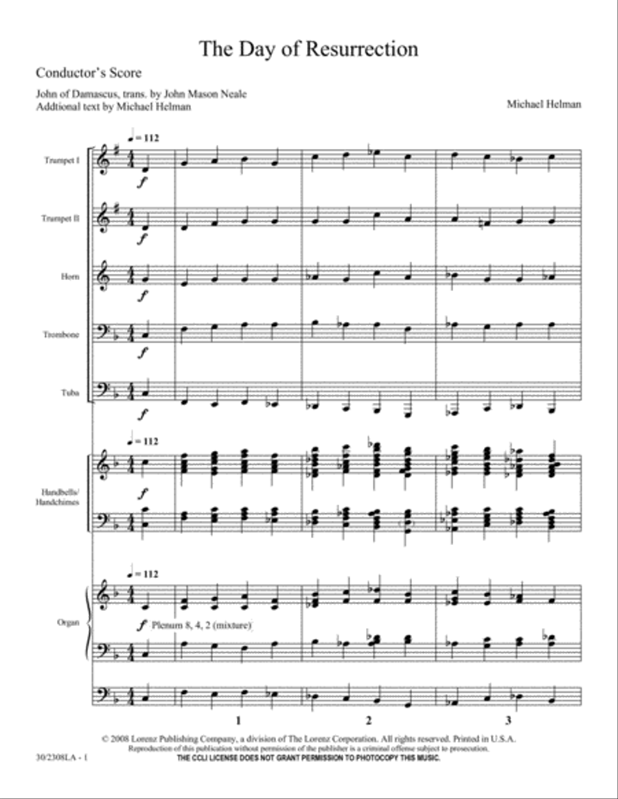 The Day of Resurrection - Instrumental Parts 5-Octaves scores gallery preview page 3
