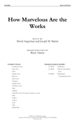 How Marvelous Are the Works - Orchestral Score and Parts