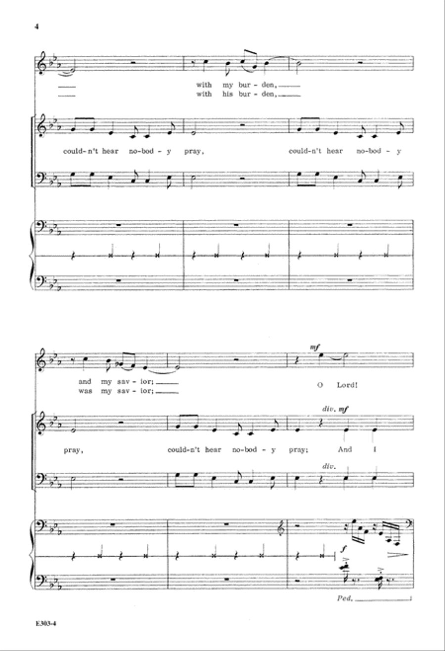 I Couldn't Hear Nobody Pray (Digital Download) 4-Part scores gallery preview page 4