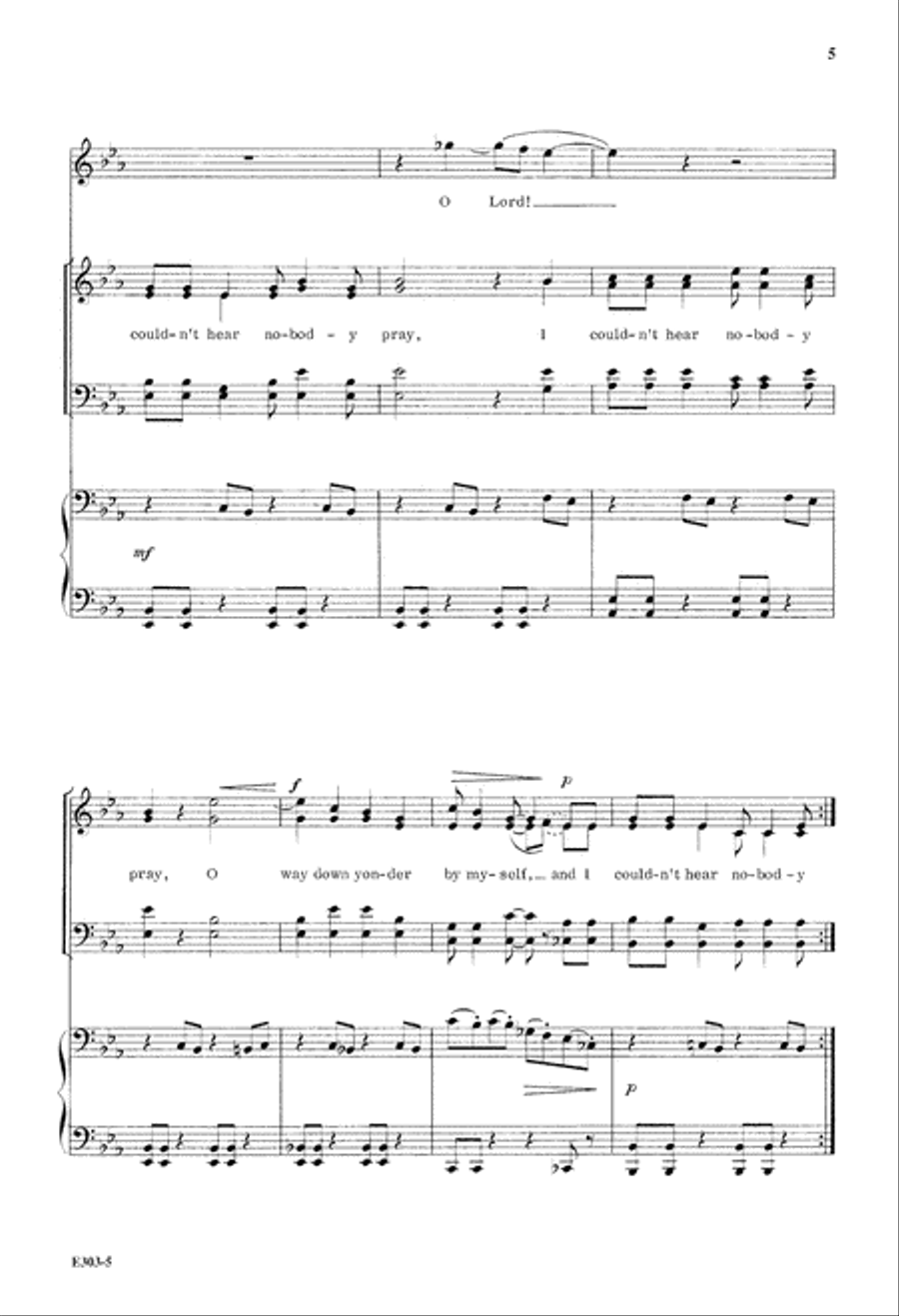 I Couldn't Hear Nobody Pray (Digital Download) 4-Part scores gallery preview page 5