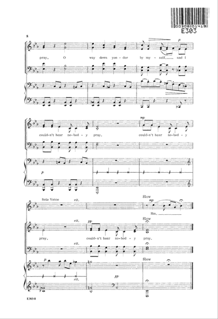 I Couldn't Hear Nobody Pray (Digital Download) 4-Part scores gallery preview page 8