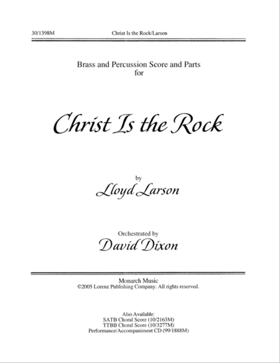 Christ Is the Rock - Brass and Percussion Score and Parts Horn scores gallery preview page 1