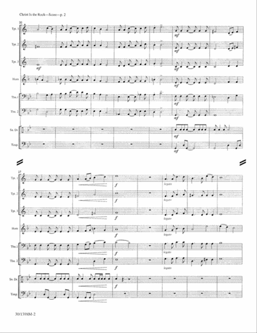 Christ Is the Rock - Brass and Percussion Score and Parts Horn scores gallery preview page 4