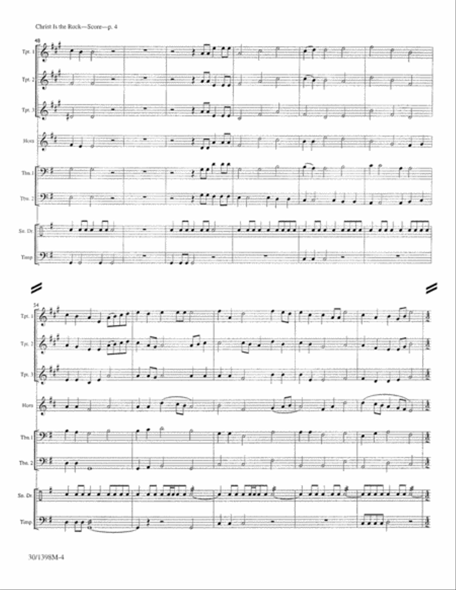 Christ Is the Rock - Brass and Percussion Score and Parts Horn scores gallery preview page 6