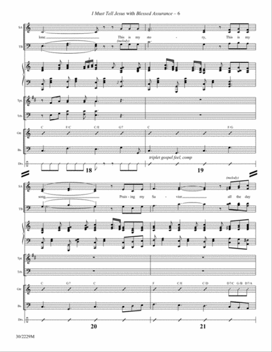 I Must Tell Jesus with Blessed Assurance - Brass and Rhythm Score/Parts - Digita Trombone scores gallery preview page 6