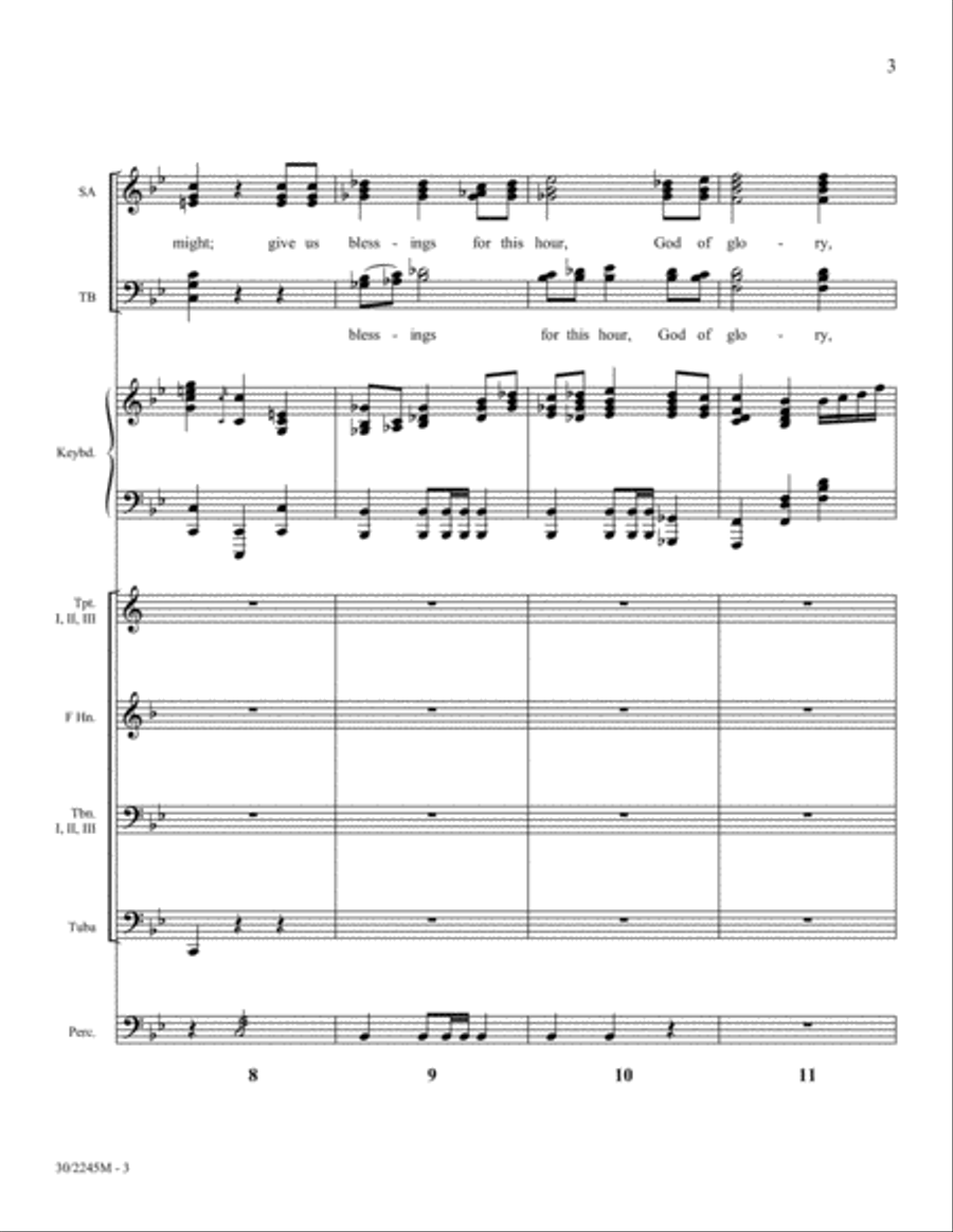For the Living of These Days - Brass and Percussion Score/Parts Horn scores gallery preview page 3