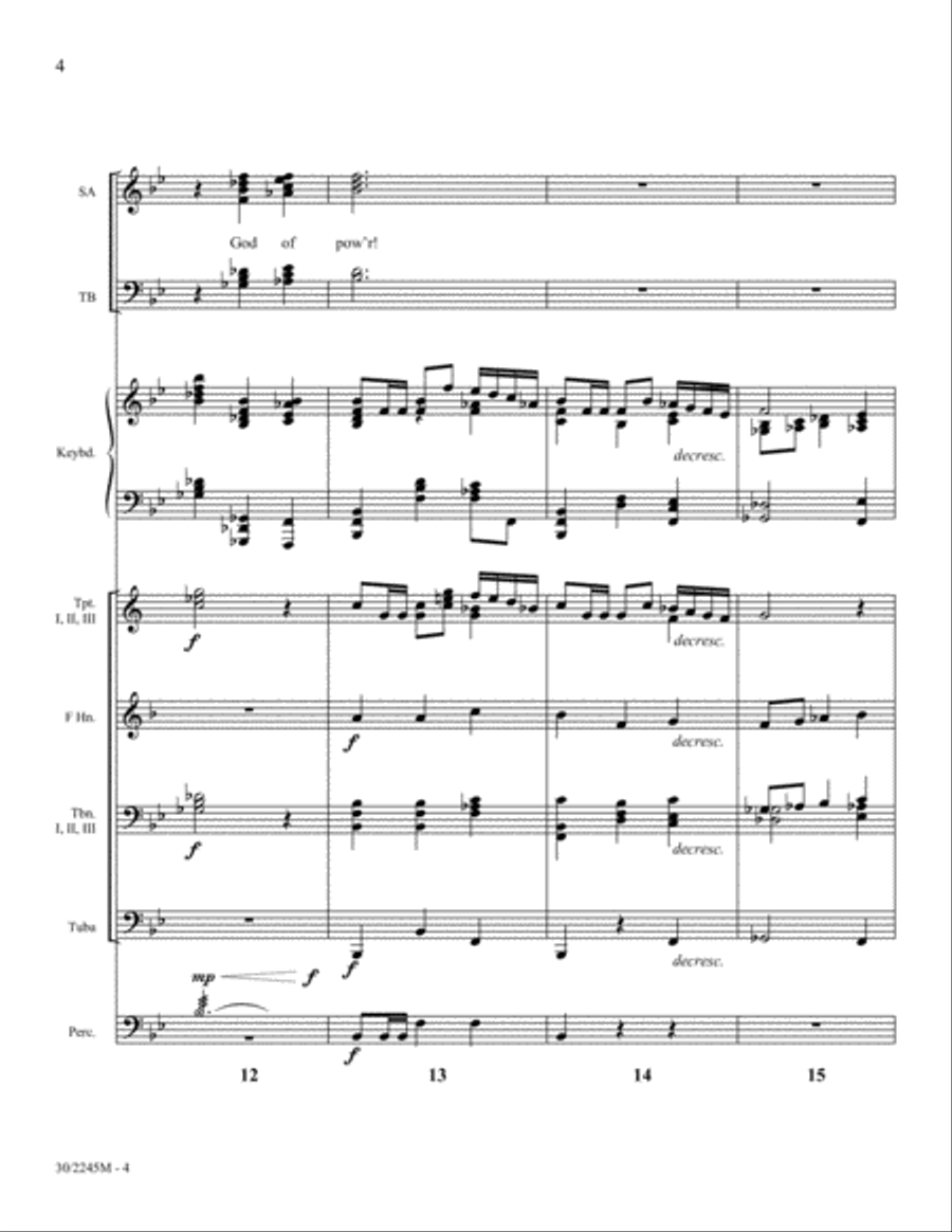 For the Living of These Days - Brass and Percussion Score/Parts Horn scores gallery preview page 4