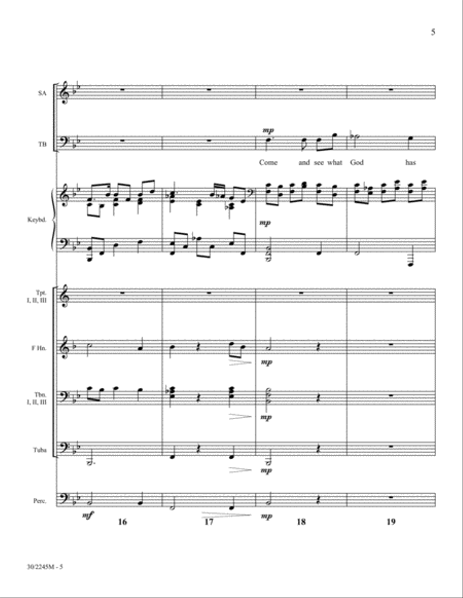 For the Living of These Days - Brass and Percussion Score/Parts Horn scores gallery preview page 5