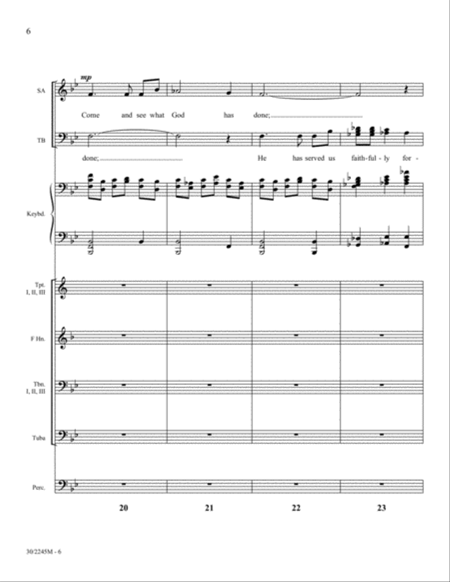 For the Living of These Days - Brass and Percussion Score/Parts Horn scores gallery preview page 6