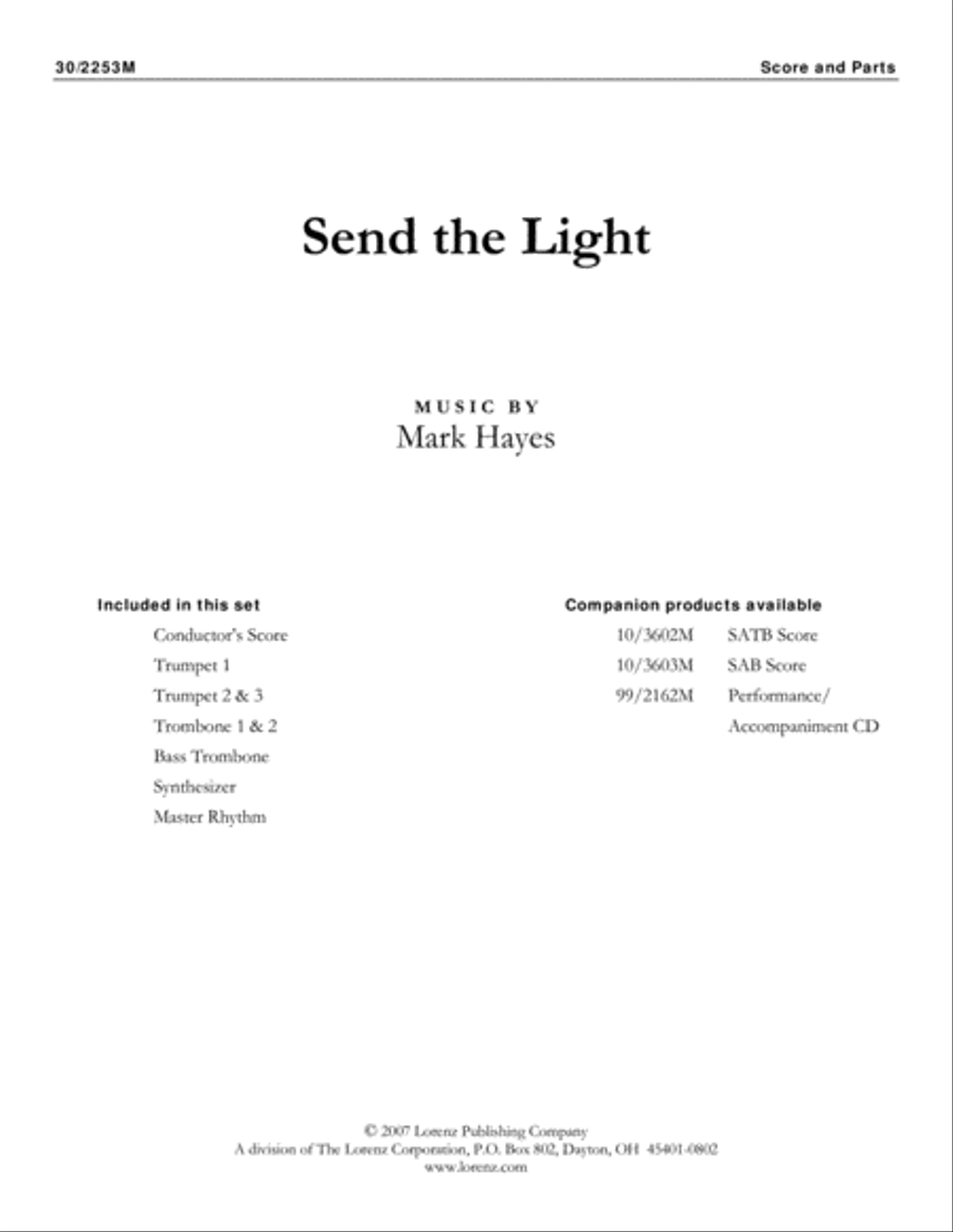 Send the Light - Brass and Rhythm Score and Parts Trombone scores gallery preview page 1