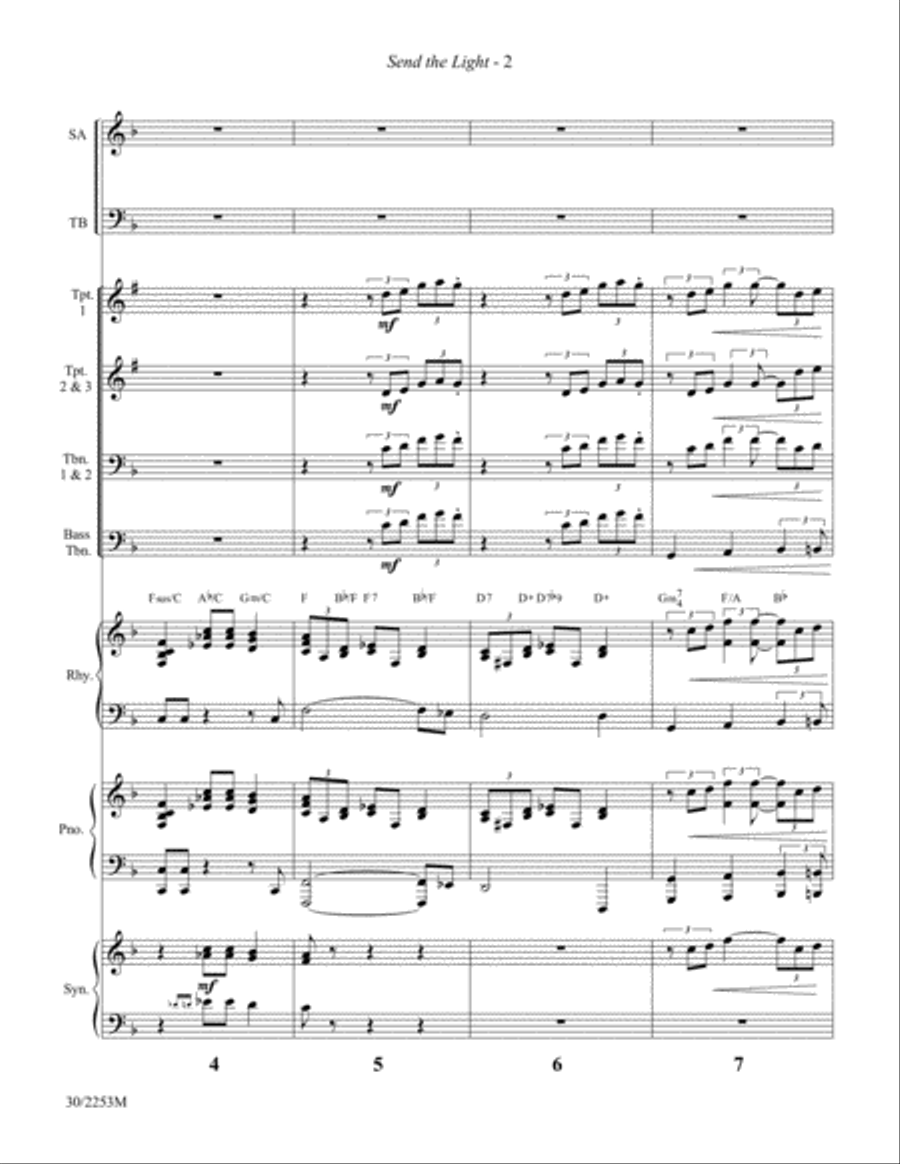 Send the Light - Brass and Rhythm Score and Parts Trombone scores gallery preview page 4