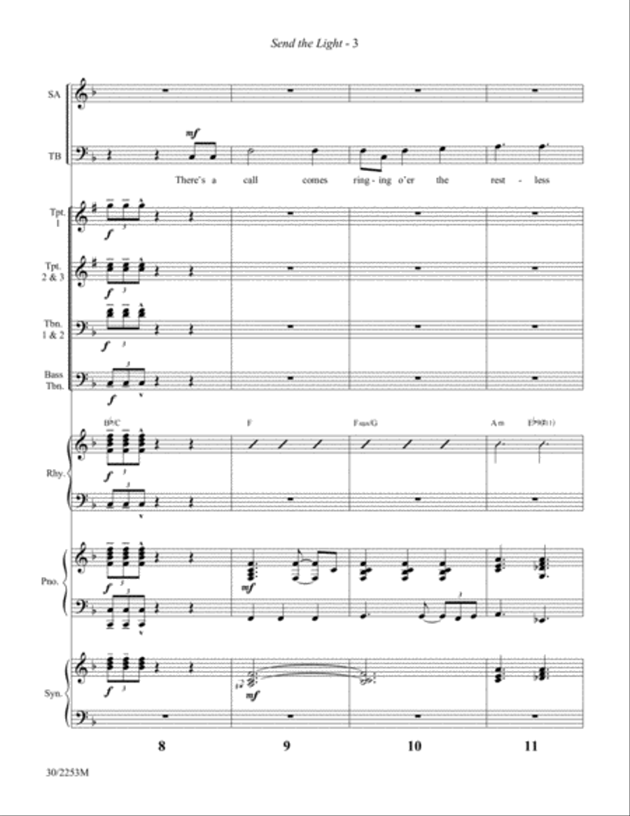 Send the Light - Brass and Rhythm Score and Parts Trombone scores gallery preview page 5