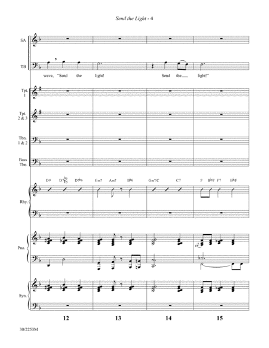 Send the Light - Brass and Rhythm Score and Parts Trombone scores gallery preview page 6
