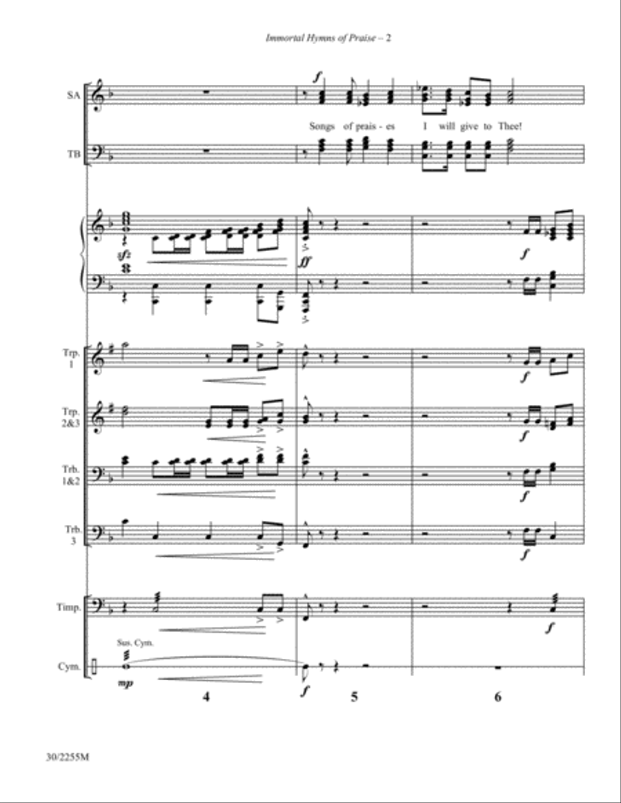 Immortal Hymns of Praise - Brass and Percussion Score and Parts Trombone scores gallery preview page 4