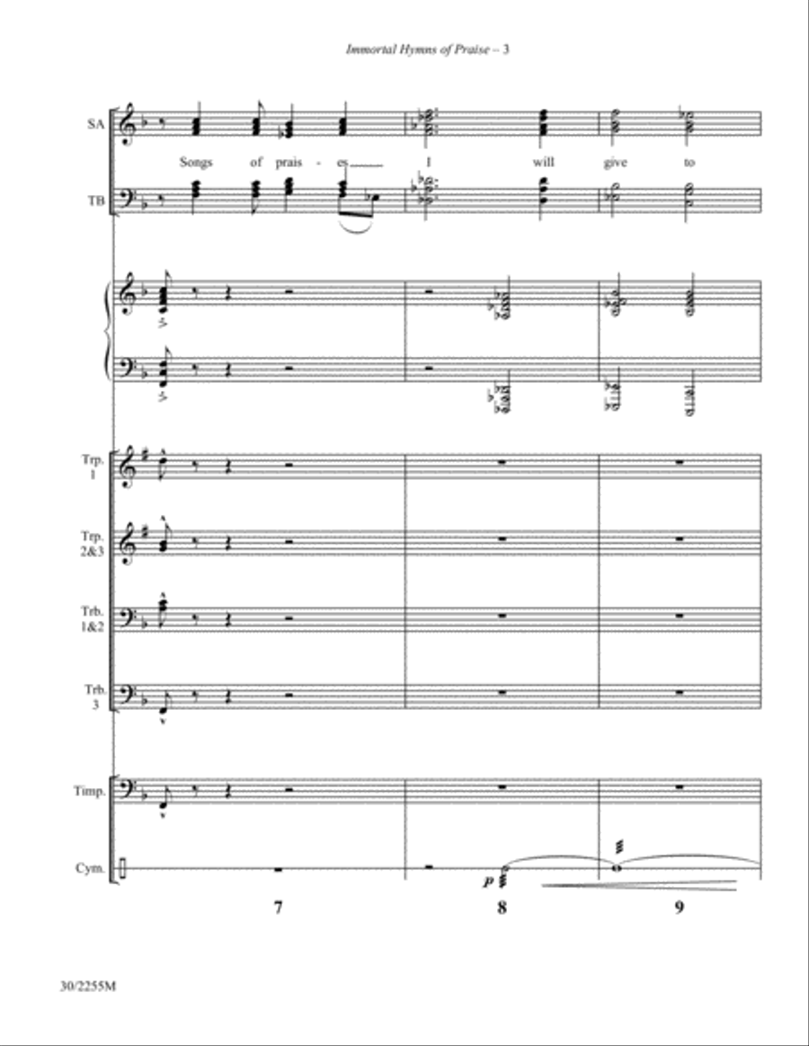 Immortal Hymns of Praise - Brass and Percussion Score and Parts Trombone scores gallery preview page 5