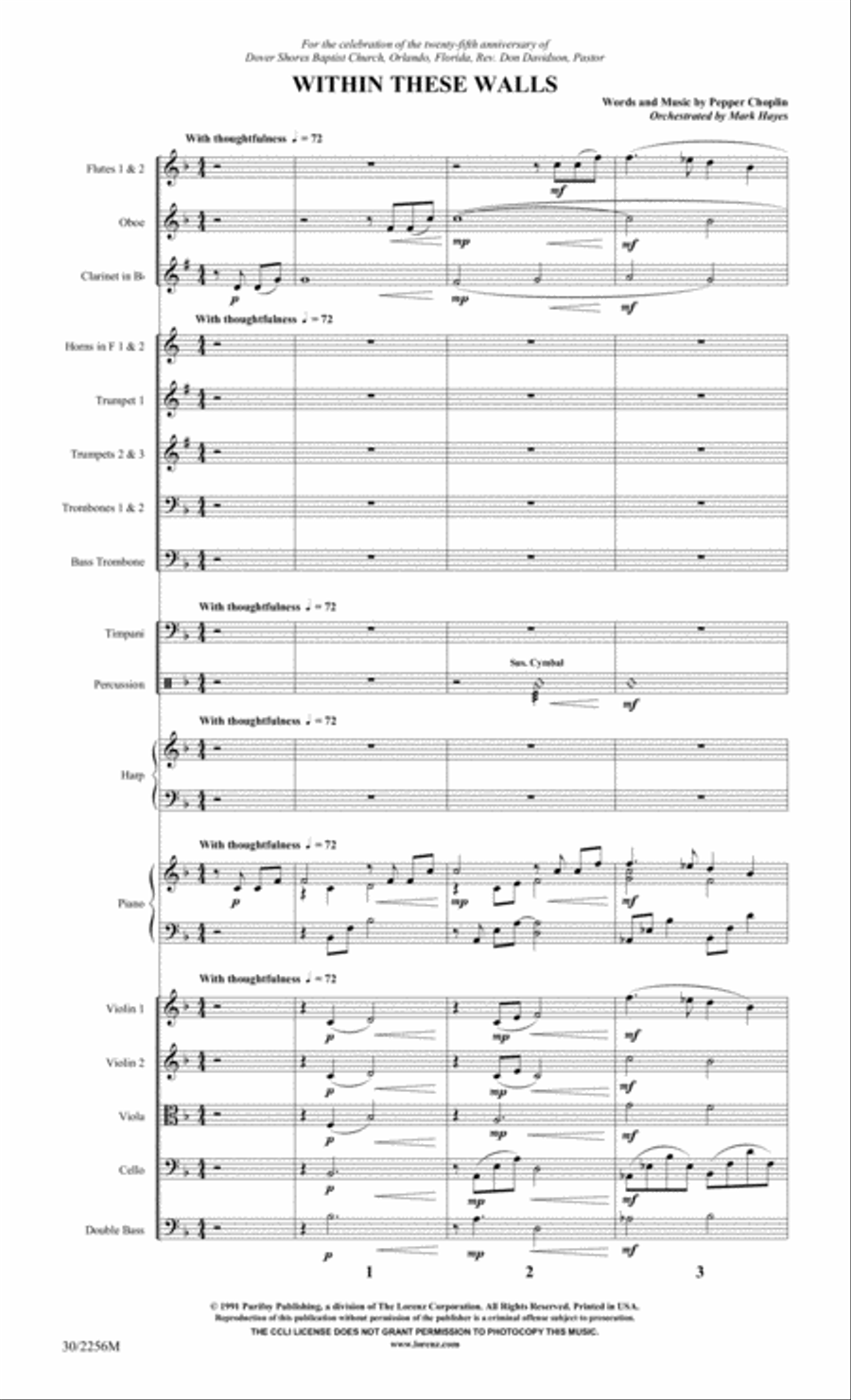 Within These Walls - Orchestral Score and Parts Orchestra scores gallery preview page 3