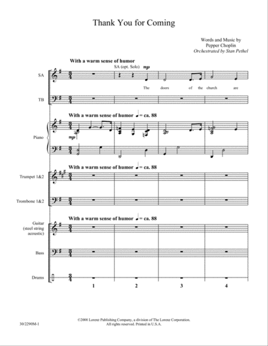 Thank You for Coming - Brass and Rhythm Score/Parts Trombone scores gallery preview page 3