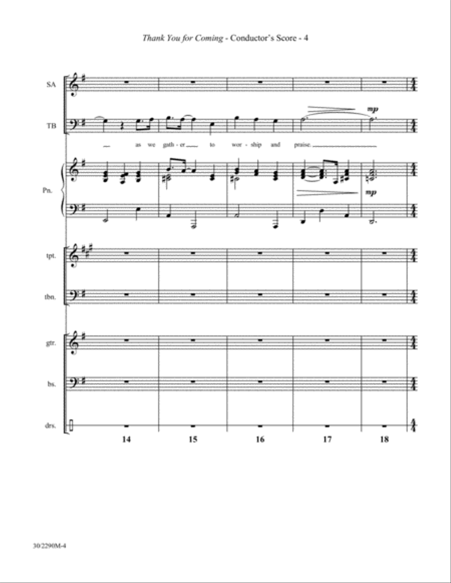 Thank You for Coming - Brass and Rhythm Score/Parts Trombone scores gallery preview page 6