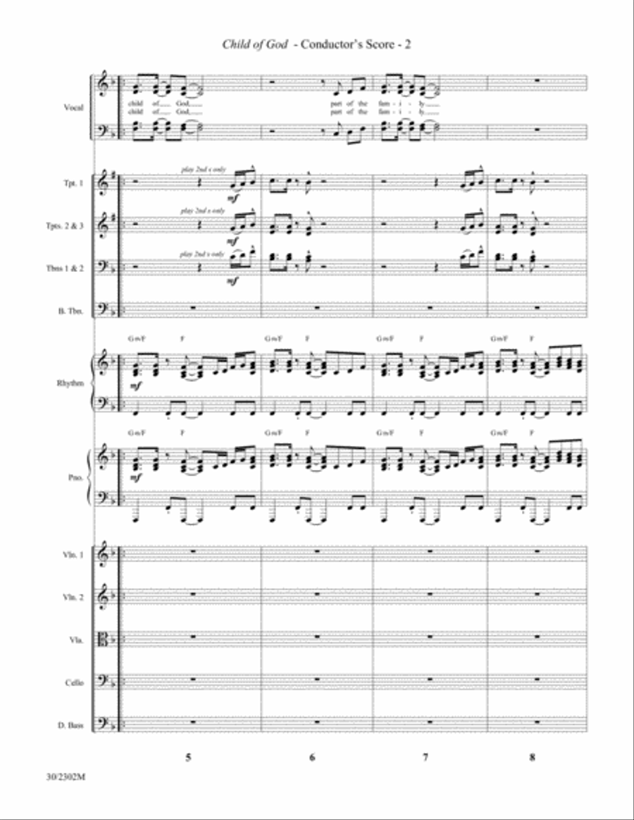 Child of God - Brass, Strings and Rhythm Score/Parts Orchestra scores gallery preview page 2
