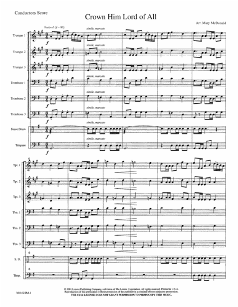 Crown Him, Lord of All - Brass and Percussion Trombone scores gallery preview page 3