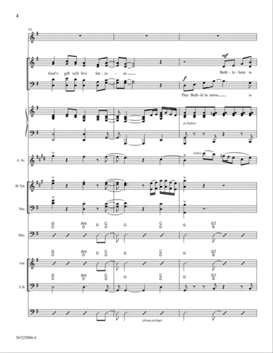 A Gift Forever! - Brass, Sax and Rhythm Score and Parts Alto Saxophone scores gallery preview page 6