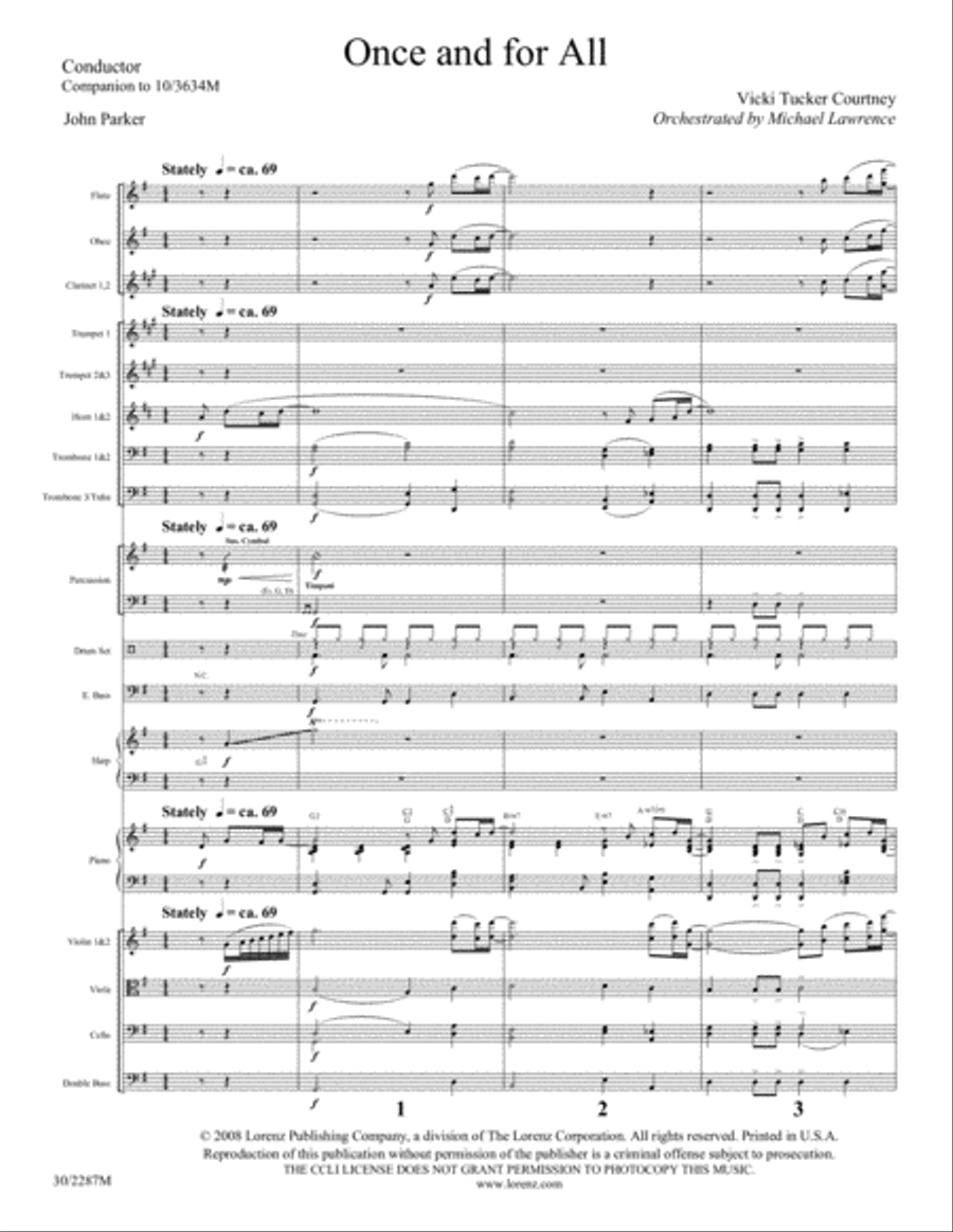 Once and For All - Orchestral Score and Parts Orchestra scores gallery preview page 1