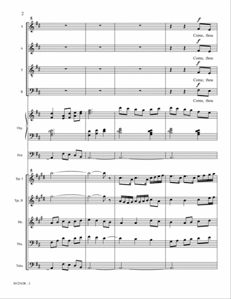 Come, Thou Fount of Every Blessing - Brass Score and Parts Choir scores gallery preview page 2