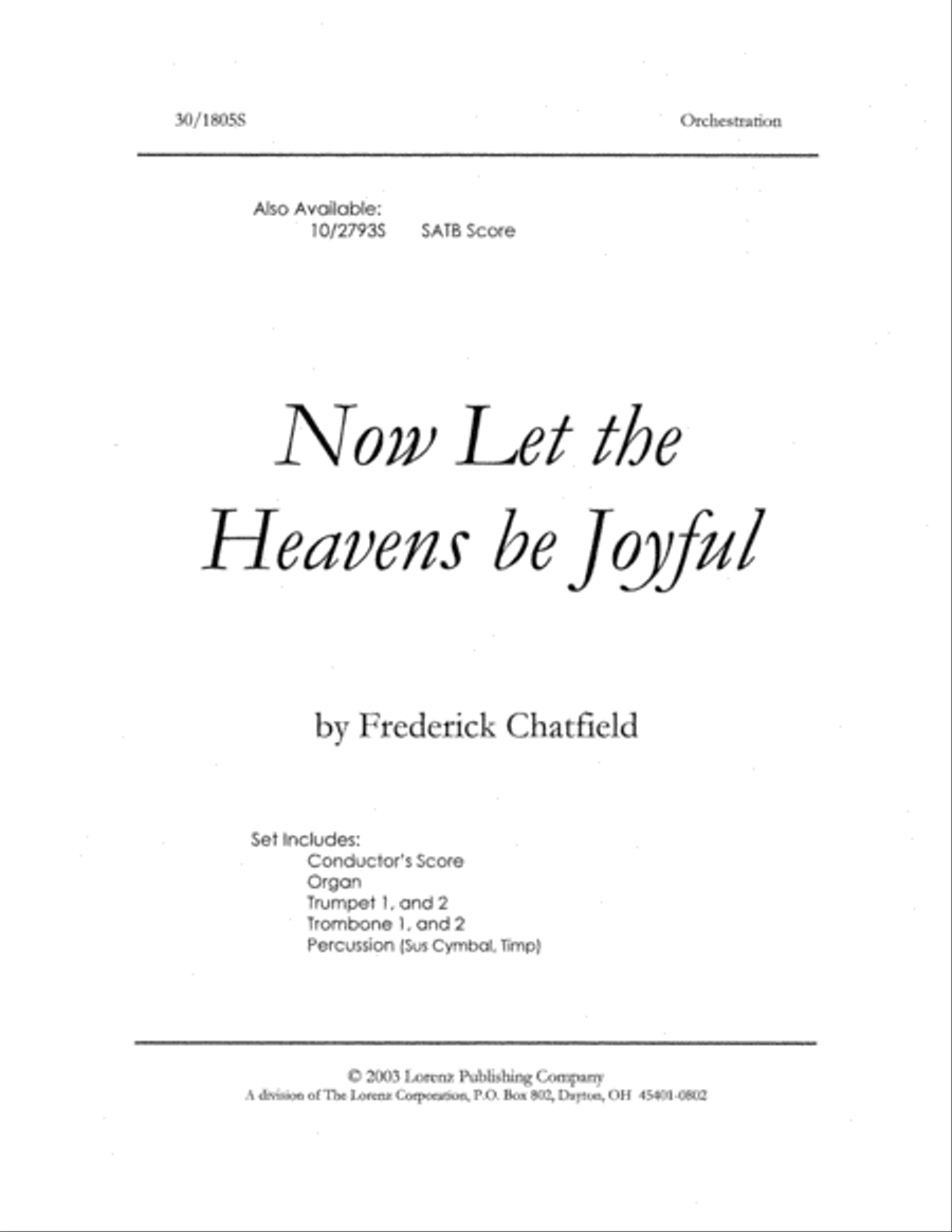 Now Let the Heavens Be Joyful - Brass and Percussion Trombone scores gallery preview page 1