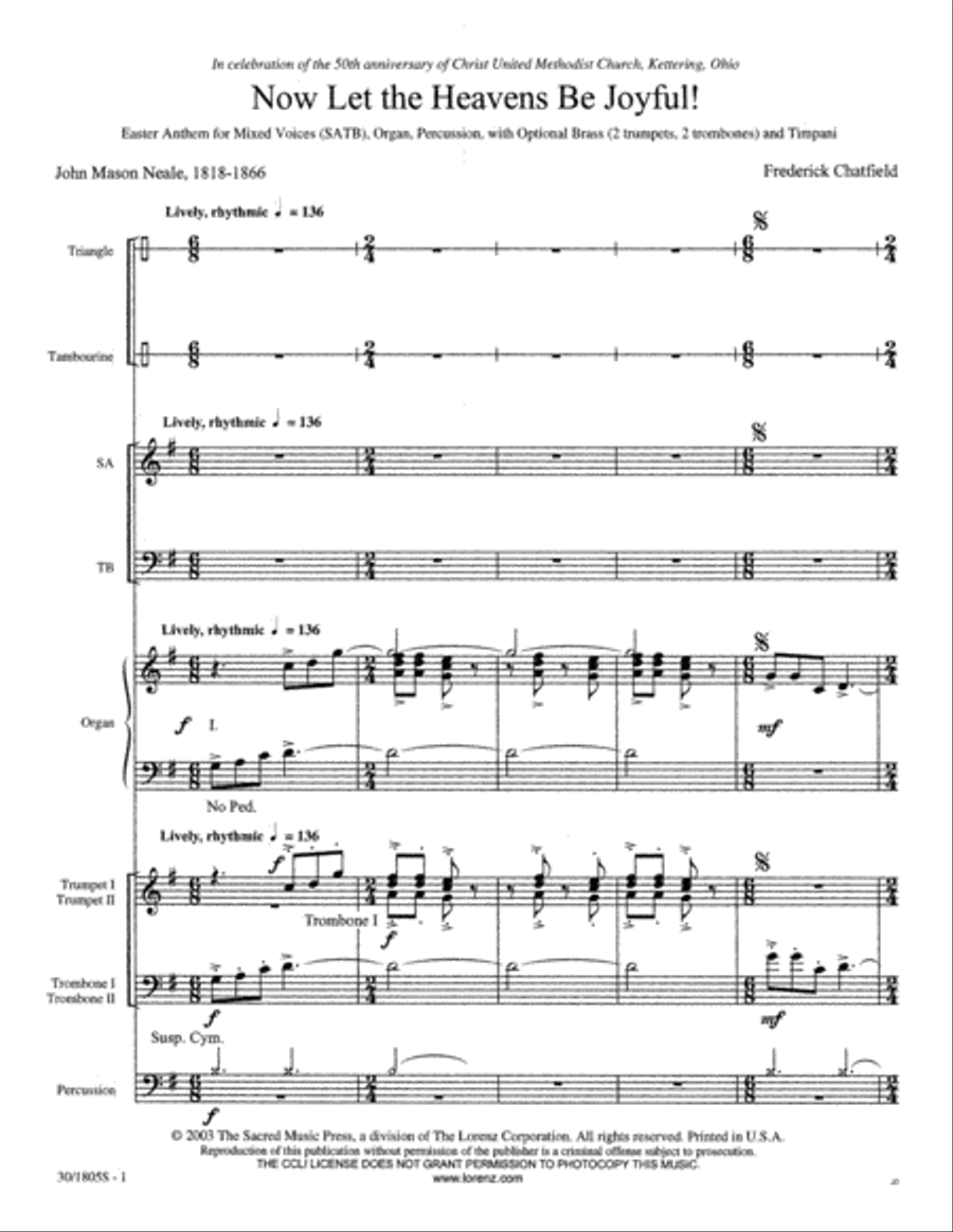 Now Let the Heavens Be Joyful - Brass and Percussion Trombone scores gallery preview page 3