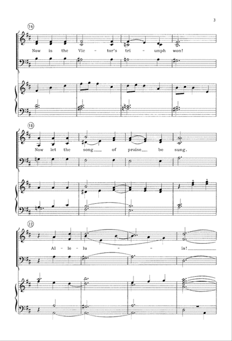 The Strife Is O'er (Digital Download) 3-Part scores gallery preview page 3
