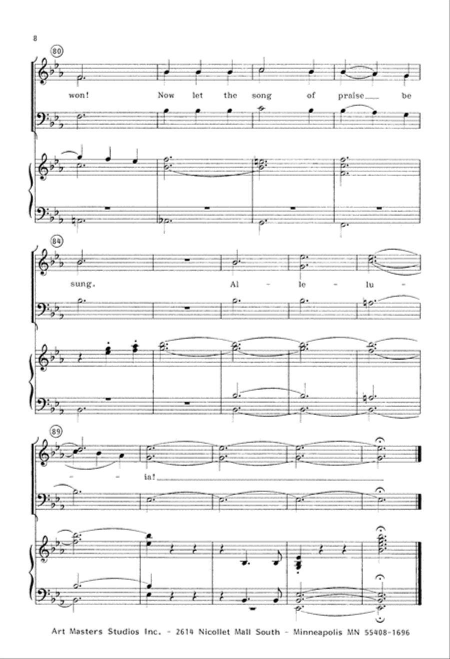 The Strife Is O'er (Digital Download) 3-Part scores gallery preview page 8