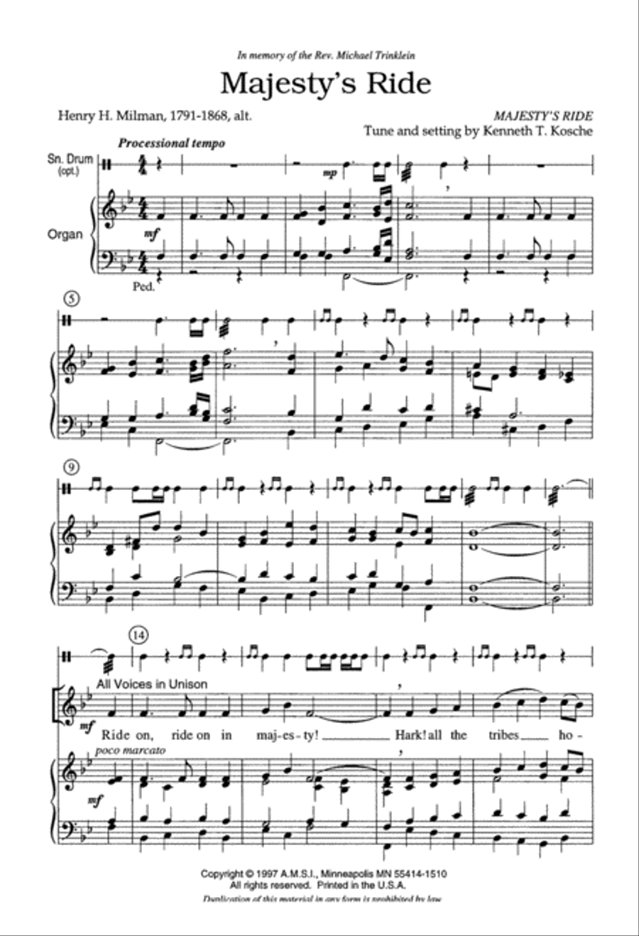 Majesty's Ride (Digital Download) 4-Part scores gallery preview page 2