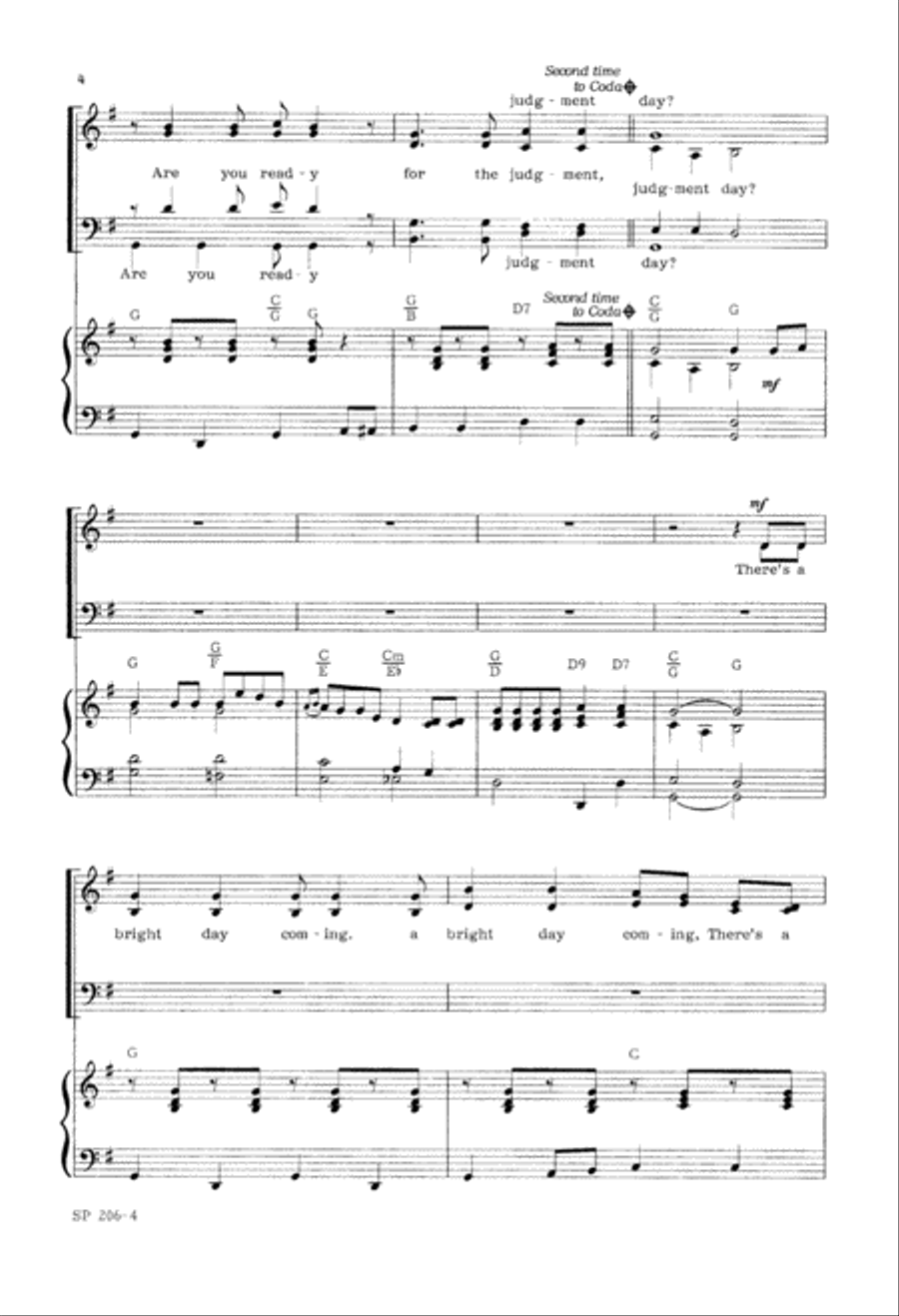 There's a Great Day Coming (Digital Download) 4-Part scores gallery preview page 4